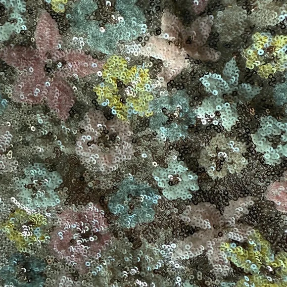 LOFT Sequin Floral Mini Skirt - Pink, Yellow, Blue - Picture 3 of 4